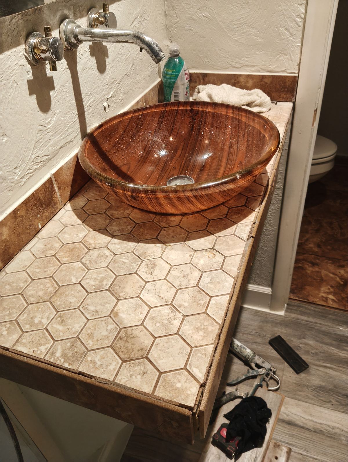 Project 8 after: bath vessel vanity